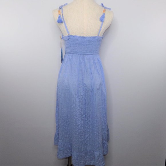 Japna Dresses Goa Beachwear By Japna Blue Smocked Perforated